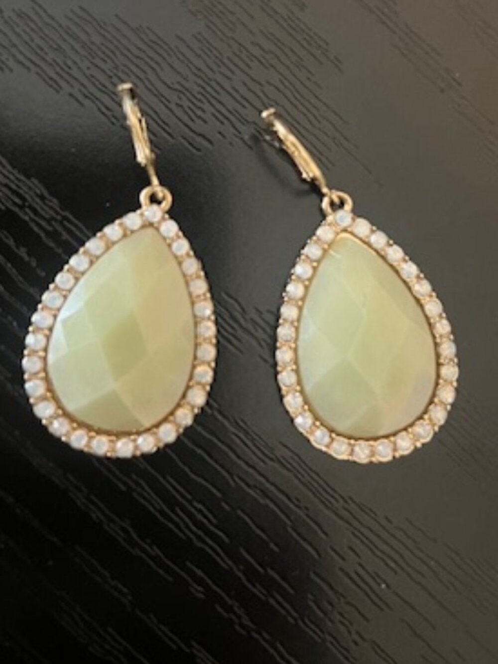 Signature Studio Gold and Black Drop Earrings with Sparkle Crystals